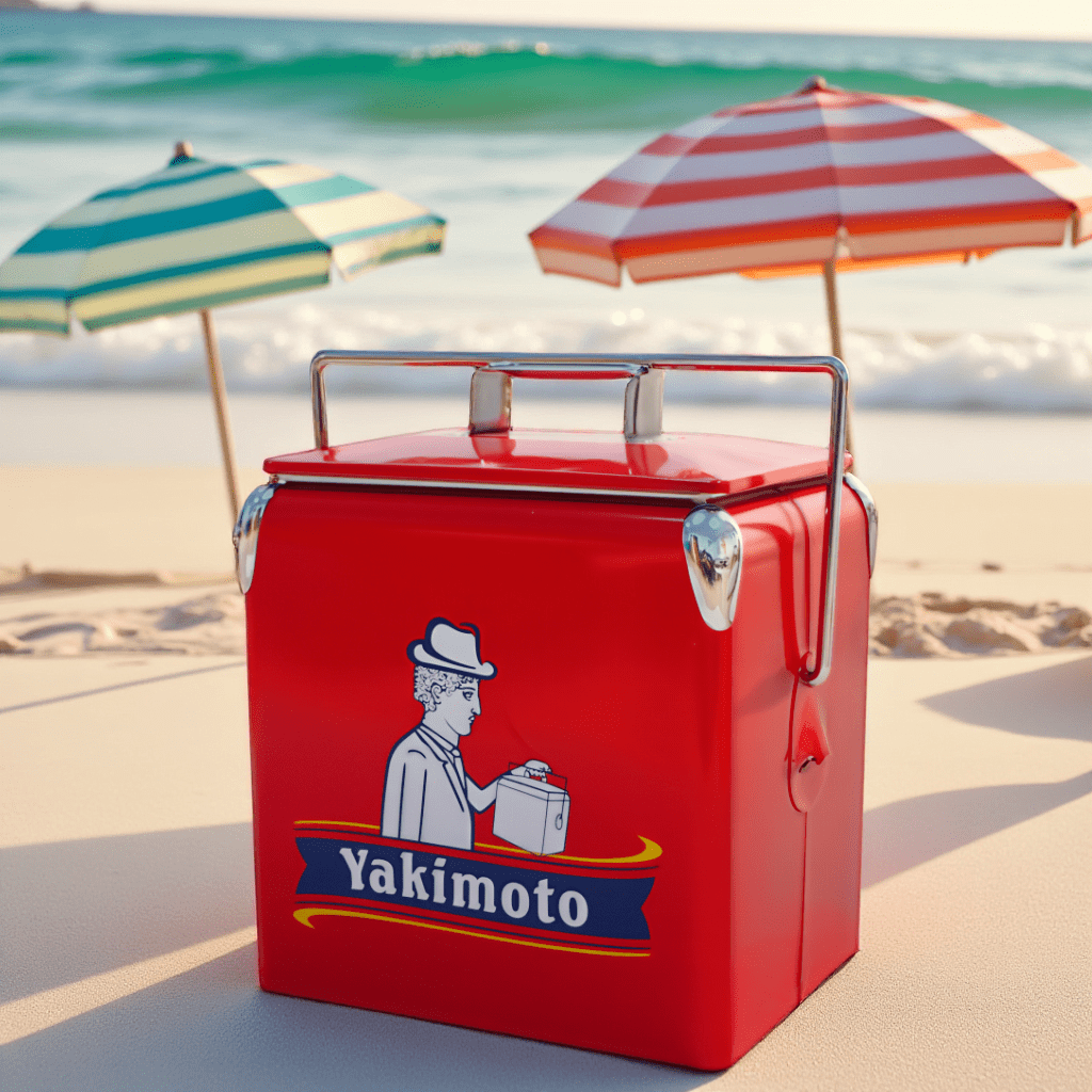 Yakimoto Beach Cooler - 14Qt Sand-Resistant Metal Chest | Corrosion-Resistant & Portable Design | Food & Beverage Cooling 48-72H