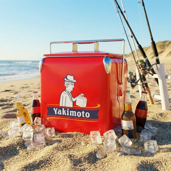 Yakimoto Fishing Cooler - 14Qt Water-Resistant Metal Chest | Corrosion-Resistant & Portable Design | Extended Cooling for Anglers