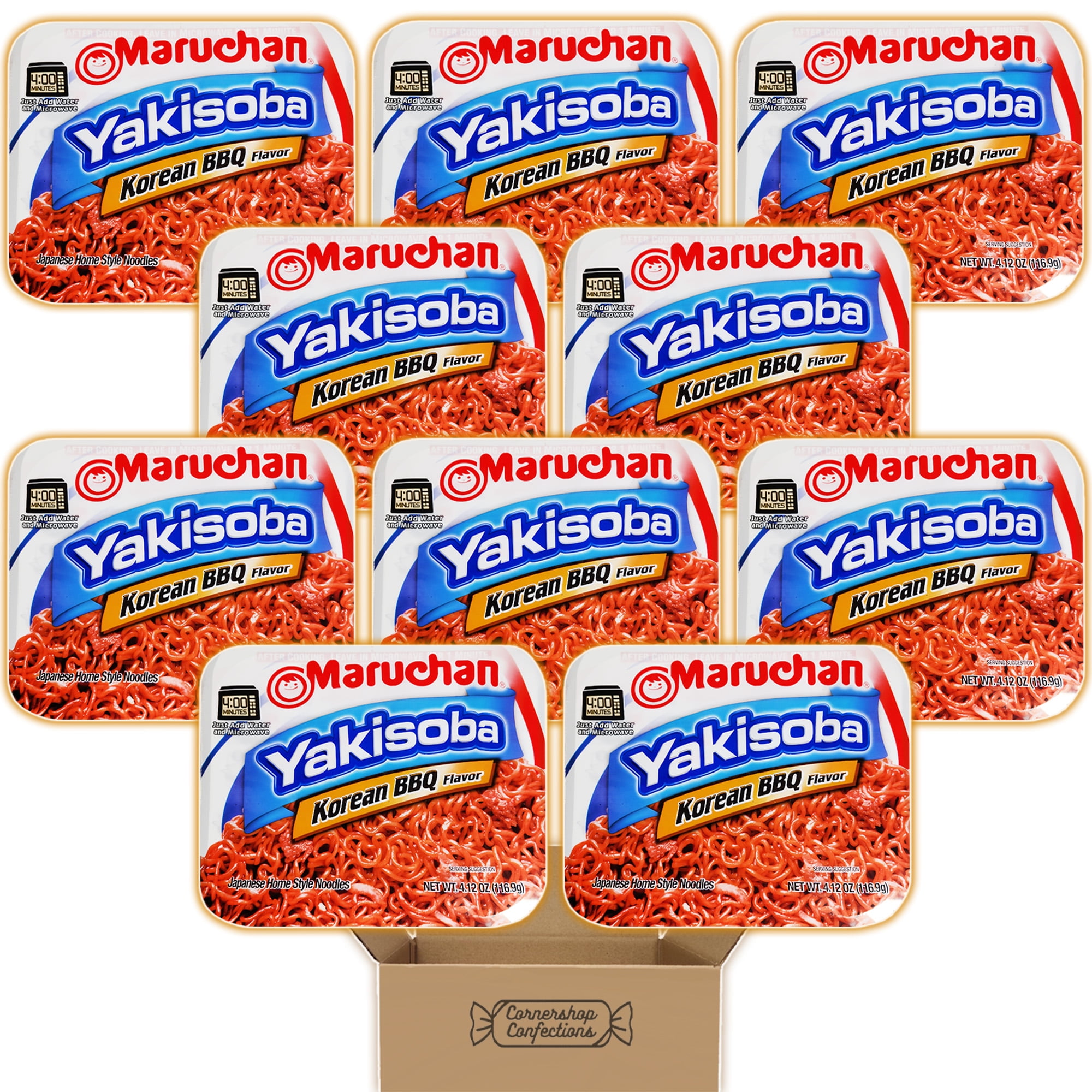 Yakisoba Noodle Korean BBQ Flavor 10 Tray Bulk Pack Each Tray 4.12