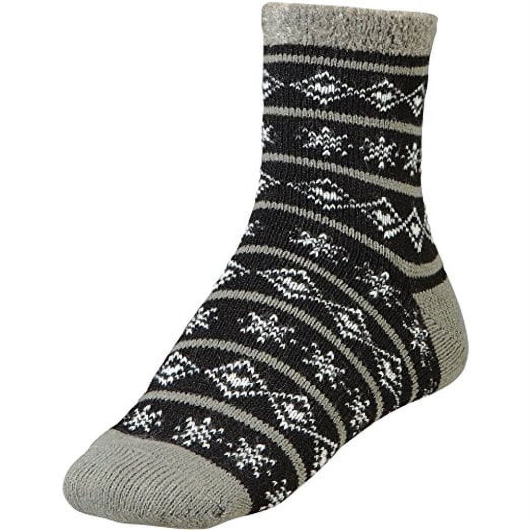 Yaktrax Women's Cozy Cabin Socks Black Cream