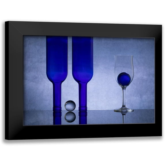 Yakubovitch, Azriel 14x11 Black Modern Framed Museum Art Print Titled - Blue Glass #4
