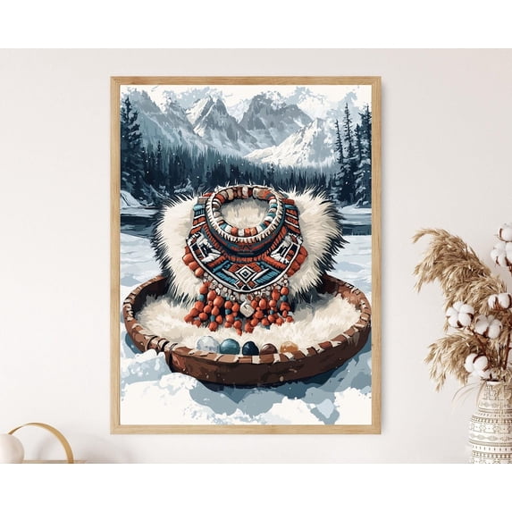 Yakut Amulet With Geometric Patterns Art Traditional Siberian Poster ...