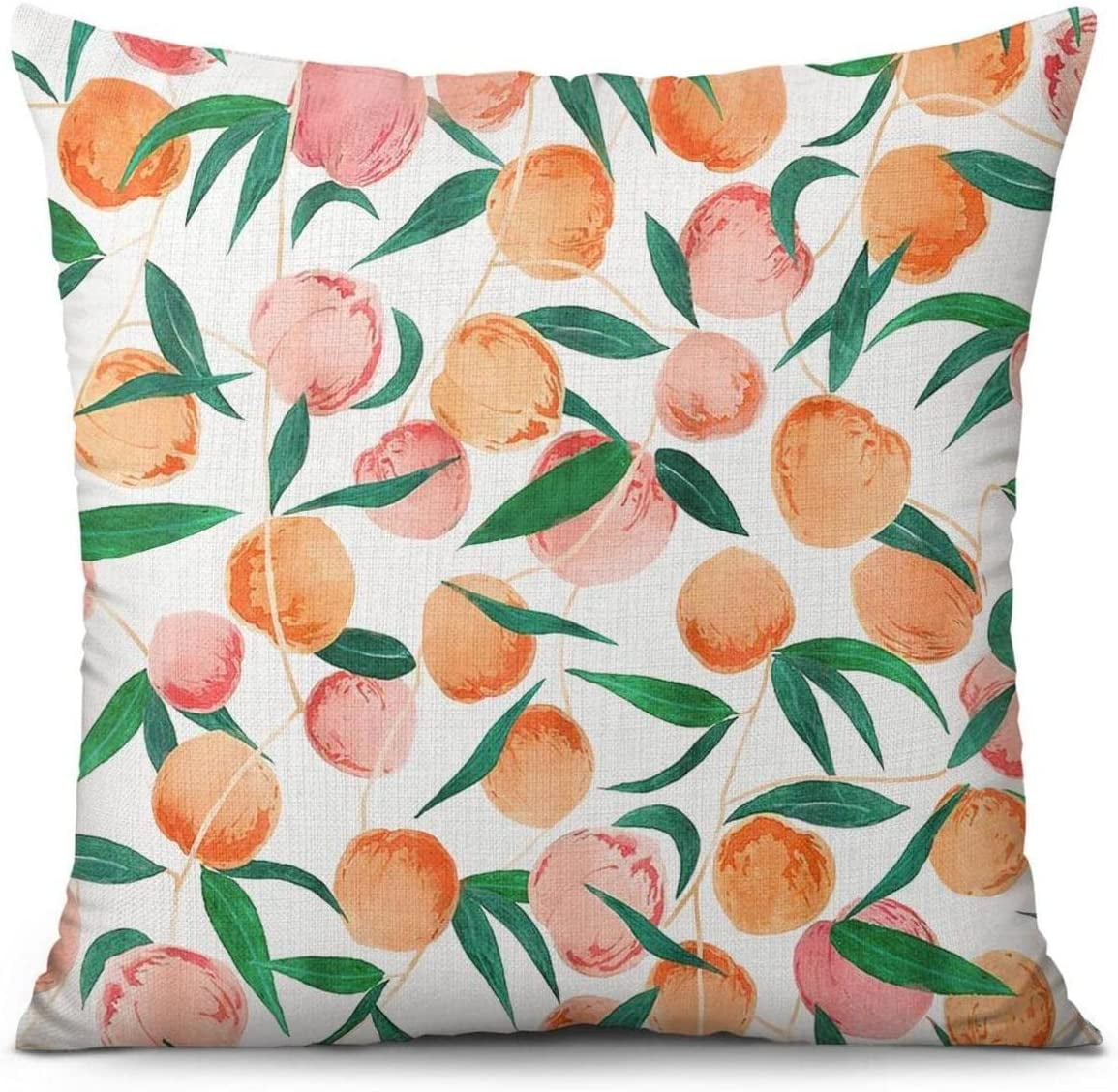 Yakuyir Peaches Summer Pink Throw Pillow Covers 18x18 Set 1 Sweet