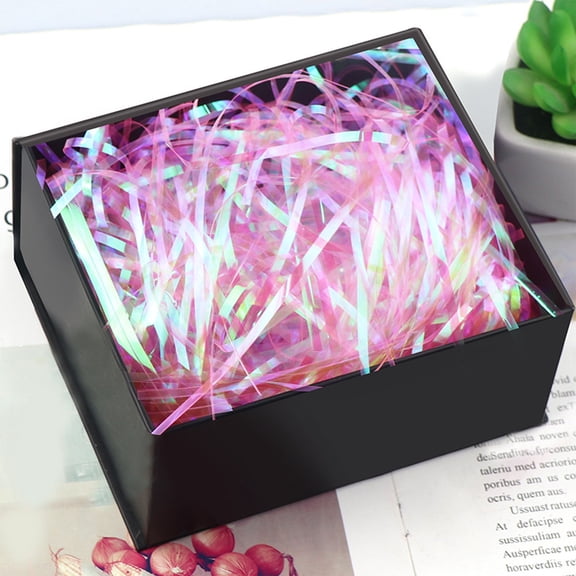 Yakvarog 0.22lb Iridescent Silk Box Basket Filler, Plastic Transparent Packing Laser Raffia Grass Gift Basket Filler for DIY Gift Wrapping, Gift Filler for Party Decoration Gift Box