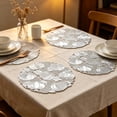 thumbnail image 1 of Yakvarog 15" Halloween Pumpkin Round Placemats, Hollow Out Fall Table Mats with Leaf Detail, Heat Resistant Non-Slip Washable Placemats for Dining Table, Thanksgiving Everyday Use, 1 of 6