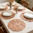 thumbnail image 1 of Yakvarog 15" Halloween Pumpkin Round Placemats, Hollow Out Fall Table Mats with Leaf Detail, Heat Resistant Non-Slip Washable Placemats for Dining Table, Thanksgiving Everyday Use, 1 of 5