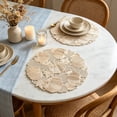 thumbnail image 1 of Yakvarog 15" Halloween Pumpkin Round Placemats, Hollow Out Fall Table Mats with Leaf Detail, Heat Resistant Non-Slip Washable Placemats for Dining Table, Thanksgiving Everyday Use, 1 of 5