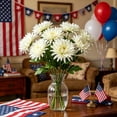 thumbnail image 1 of Yakvarog 4th of July Artificial Flowers, 18.5" Red White Blue Fake Faux Flowers Bouquet Memorial Day Independence Day for 4th of July Decorations, Kitchen Table Centerpiece, Wedding, 1 of 7