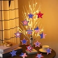 thumbnail image 1 of Yakvarog 4th of July Wooden Ornaments, 12Pcs Red White Blue Hanging Patriotic Ornaments for Tree, Festival Star Wood Ornaments for Party, Home, Tree, Tiered Tray 4th of July Decorations, 1 of 6