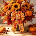 thumbnail image 1 of Yakvarog 5pcs Thanksgiving Woven Wreath Bows, Fall Pumpkin Maple Leaf Ribbon Bows, Decorative Craft Bows for Gift Wrapping, Home Decor, Party & Holiday Embellishment, 1 of 6