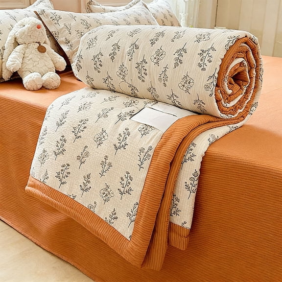 Yakvarog Air Conditioning Comforter, Easy Care & Convenient Use Summer Cooling Quilt Machine Washable & Breathability Washed Cotton Mellow Sleep Comforter 59" x 79"