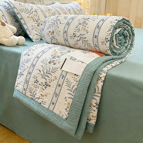 Yakvarog Air Conditioning Comforter, Easy Care & Convenient Use Summer Cooling Quilt Machine Washable & Breathability Washed Cotton Mellow Sleep Comforter 59" x 79"