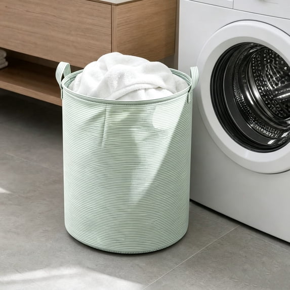 Yakvarog Laundry Basket Round Breathable & Lightweight Laundry Hamper, Laundry Hampers with Handle, 41L Foldable Storage Basket Suitable for Toy Dirty Clothes Storage