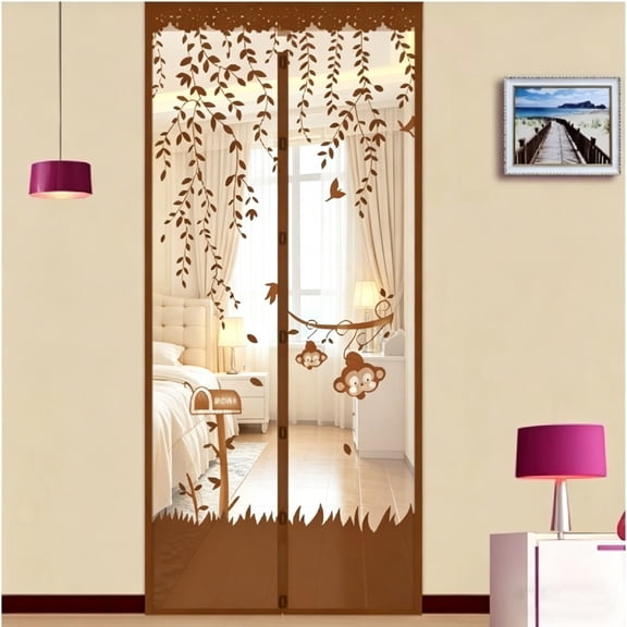 Yakvarog Mesh Magnetic Screen Door Fits Door Opening 33" x 81", Screen Size 35" x 83", Hands Free Screen Partition, Heavy Duty Curtain Keeps Bug Out, Front Back Patio Balcony