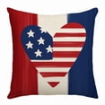 thumbnail image 1 of Yakvarog Patriotic 4th of July Pillow Covers 18" x 18", Independence Day Red White Blue Throw Pillow Covers, USA Flag Cushion Case for Sofa Couch Bed 4th of July Decorations, 1 of 2
