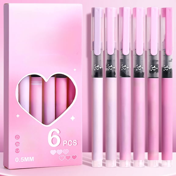 Yakvarog Rollerball Pens, 6 Pack 0.5mm Liquid Large Capacity Ink Pen, Non-Bleeding Quick Dry Extra Fine Point Pen Smooth Writing Pens for Journaling, Note Taking, Office Supplies