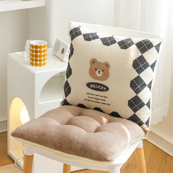 Yakvarog Seat Cushion High Back Foldable Designs Chair Cushions, 16" x 32" Backrest Rocking Chair Cushions Outdoor, Soft Comfortable Chair Cushion for Dining Chairs, Office Chairs, Courtyard