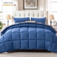 thumbnail image 1 of Yalamila Twin Size Comforter Set 2-Piece All-Season Down Alternative Reversible Comforter Set,Blue/Grey,200GSM Cooling Quilted Duvet Insert,95 GSM Soft Cover Bed in a Bag, 1 of 10