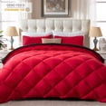 thumbnail image 1 of Yalamila Twin Size Comforter Set 2-Piece All-Season Down Alternative Reversible Comforter Set,Red/Black,200GSM Cooling Quilted Duvet Insert,95 GSM Soft Cover Bed in a Bag, 1 of 8