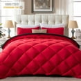 thumbnail image 1 of Yalamila Twin Size Comforter Set 2-Piece All-Season Down Alternative Reversible Comforter Set,Red/Black,200GSM Cooling Quilted Duvet Insert,95 GSM Soft Cover Bed in a Bag, 1 of 8