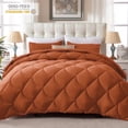 thumbnail image 1 of Yalamila Twin Size Comforter Set 2-Piece All-Season Down Alternative Reversible Comforter Set，Burnt Orange,200GSM Cooling Quilted Duvet Insert,95 GSM Soft Cover Bed in a Bag, 1 of 7