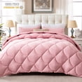 thumbnail image 1 of Yalamila California King Size Comforter Set 3-Piece All-Season Down Alternative Reversible Comforter Set,Pink,200GSM Cooling Quilted Duvet Insert,95 GSM Soft Cover Bed in a Bag, 1 of 8