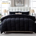 thumbnail image 1 of Yalamila Queen Comforter Set, 3-Piece Black Comforter Bedding Set, Reversible All Season Down Alternative with 2 Pillow Shams, 1 of 7