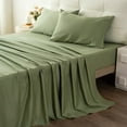 thumbnail image 1 of Yalamila Bed Sheet Set Hotel Style Ultra Soft 300T 4-Piece 100% Cotton Deep Pocket Bedspreads & Pillowcases, California King, Sage Green, 1 of 7
