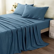 Yalamila Bed Sheet Set Hotel Style Ultra Soft 300T 4-Piece 100% Cotton Deep Pocket Bedspreads & Pillowcases, Teal, Full