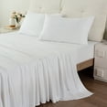 thumbnail image 1 of Yalamila Bed Sheet Set Hotel Style Ultra Soft 300T 4-Piece 100% Cotton Deep Pocket Bedspreads & Pillowcases, White, Queen, 1 of 7