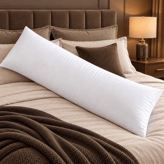 Yalamila Body Pillow Insert for Adults, Soft Fluffy and Breathable Full-Length Support for Side Sleepers, 20 x 54 in, White