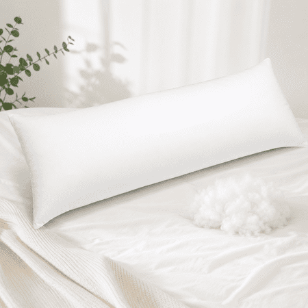 Yalamila Soft Body Pillow Insert for Adults, Full Length Bed Pillow with Fluffy Support Filling, Breathable Long Body Pillow for Side Sleepers, 20x54in, White