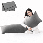 Yalamila Premium Ultra Soft Body Pillow with Removable Pillowcase for Adults, Comfortable Long Bed Pillow, 20x54in, Gray
