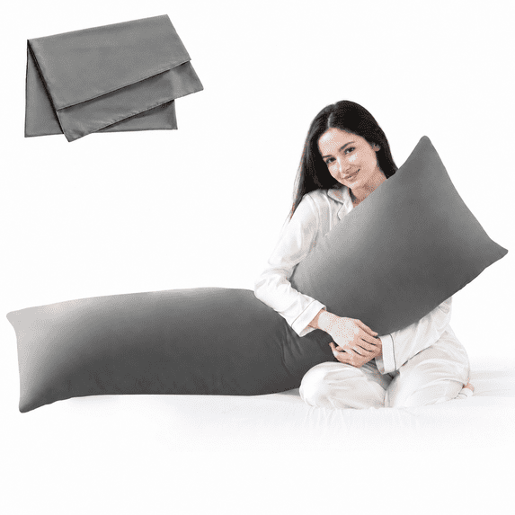 Yalamila Premium Ultra Soft Body Pillow with Removable Pillowcase for Adults, Comfortable Long Bed Pillow, 20x54in, Gray