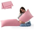 thumbnail image 1 of Yalamila Body Pillow with Pillowcase for Adults,Soft Long Bed Pillow,20x54in,Pink, 1 of 7
