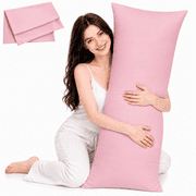 Yalamila Premium Ultra Soft Body Pillow with Removable Pillowcase for Adults, Comfortable Long Bed Pillow, 20x54in, Pink