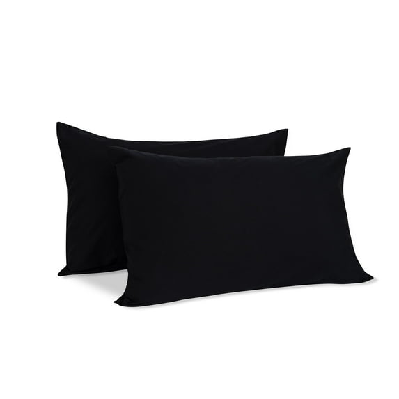 Yalamila Cooling Pillowcases 100% Cotton Hotel Set of 2 Pack Queen Pillow Cases ,20x30 inches, Black