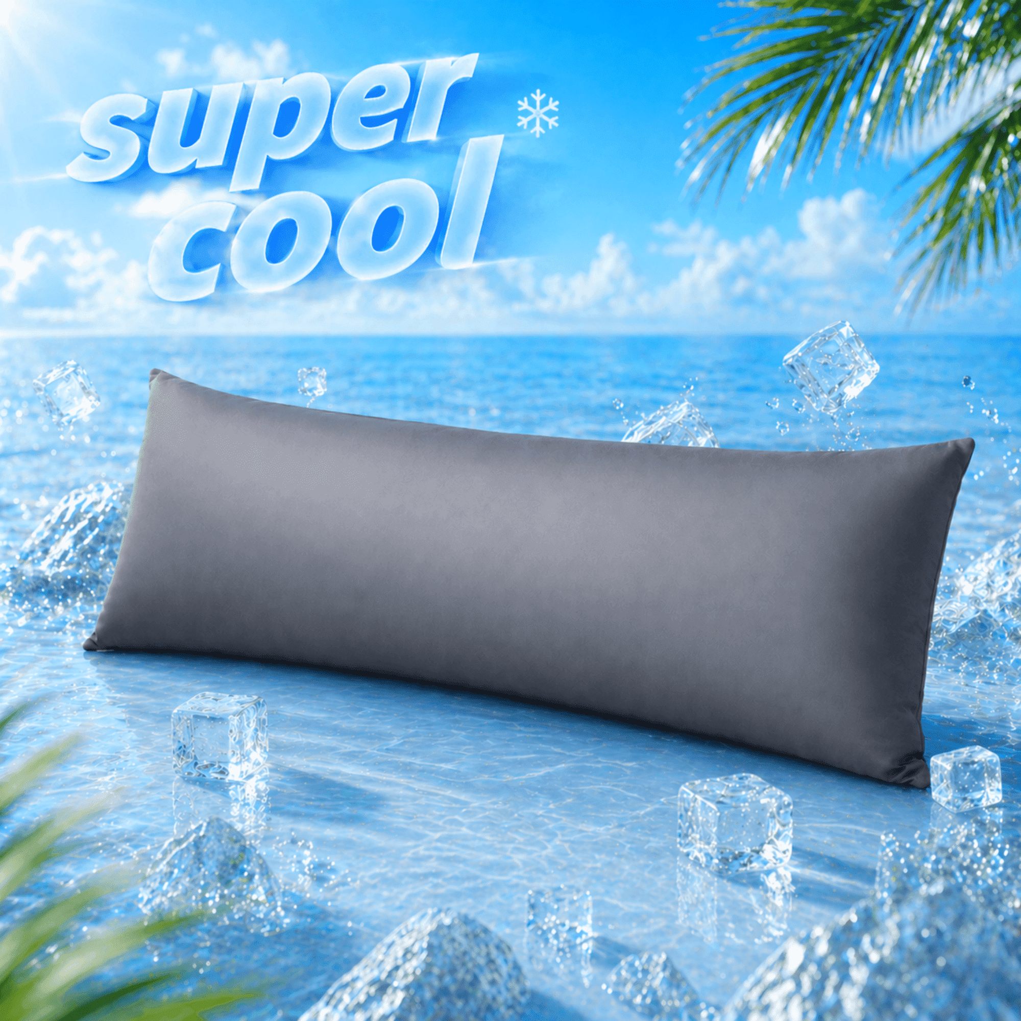 Yalamila Cooling Body Pillow for Adults, Firm Full Body Support Pillow for Side Sleepers, Soft Long Bed Pillow with Removable Cooling Cover, 20x54 Gray