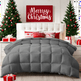 thumbnail image 1 of Yalamila Down Grey Comforter Feather Duvet Insert Winter Warm Cooling Cotton All Season, California King,Solid, 1 of 9