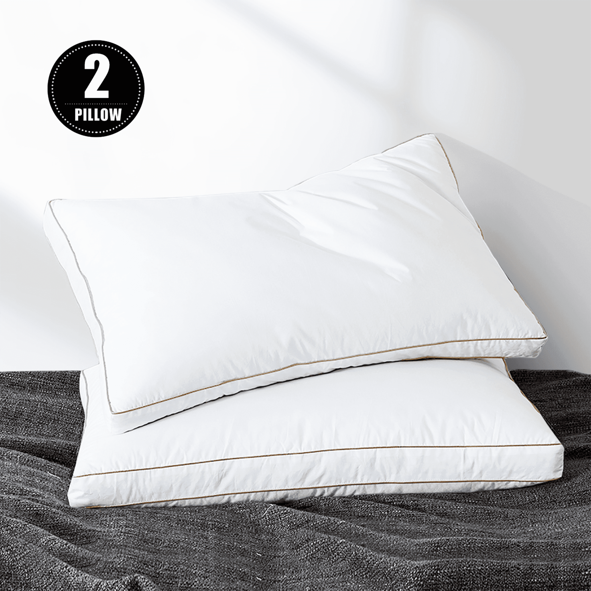 Yalamila WhatsBedding Hotel Bed Down Pillow For Sleep,Standard,20 x 26 Inch- 2 Pack