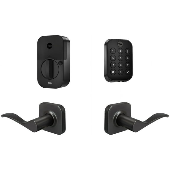 Yale Assure Lock 2 Key-Free Keypad with Bluetooth and Valdosta Lever in Black Suede