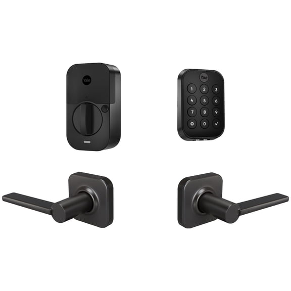 Yale Assure Lock 2 Key-Free Keypad with Bluetooth and Valdosta Lever in Black Suede