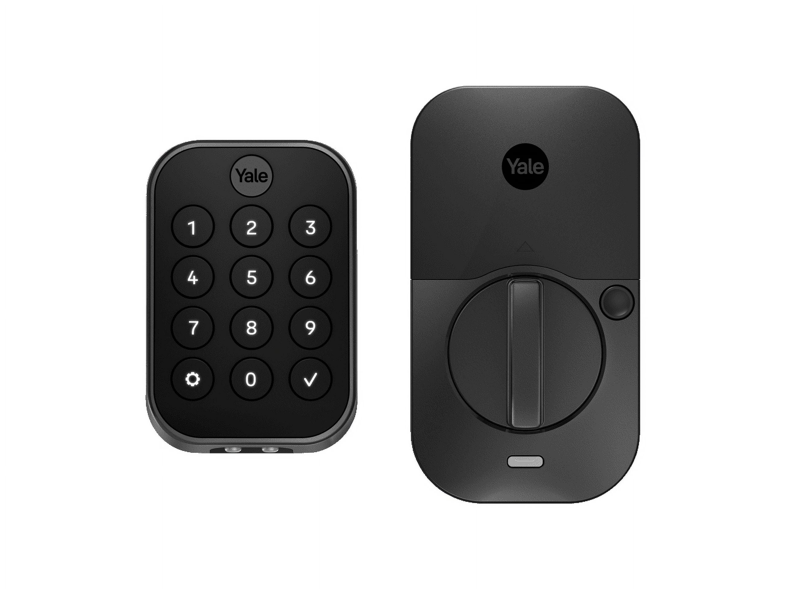 Black Suede Smart Deadbolt with Keypad and Bluetooth