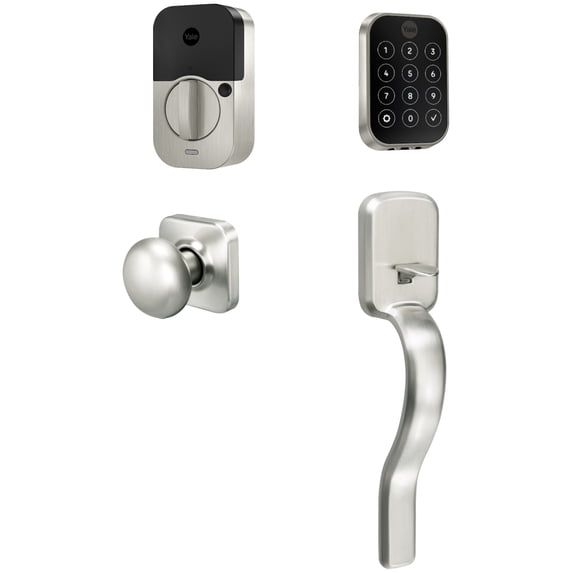 Yale Assure Lock 2 Key-Free Touchscreen with Wi-Fi and Ridgefield Handle in Satin Nickel