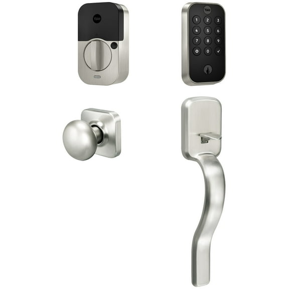 Yale Assure Lock 2 Keypad with Bluetooth and Ridgefield Handle in Satin Nickel