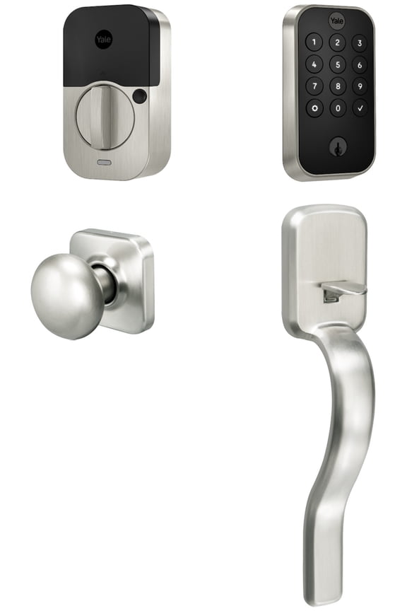 Assure Lock 2 Keypad with Bluetooth and Ridgefield Handle in Satin Nickel