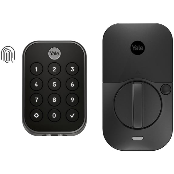 Yale Assure Lock 2 Touch Deadbolt, Black Suede Key-Free Smart Entry Door Lock with Bluetooth Connected Keypad and Fingerprint Scanner for Code Entry (No Wi-Fi), YRD430-F-BLE-BSP