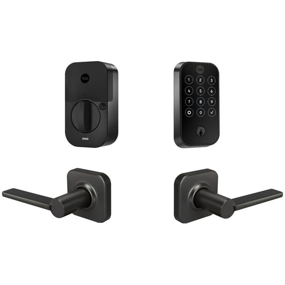 Yale Assure Lock 2 Touchscreen with Wi-Fi and Valdosta Lever in Black Suede
