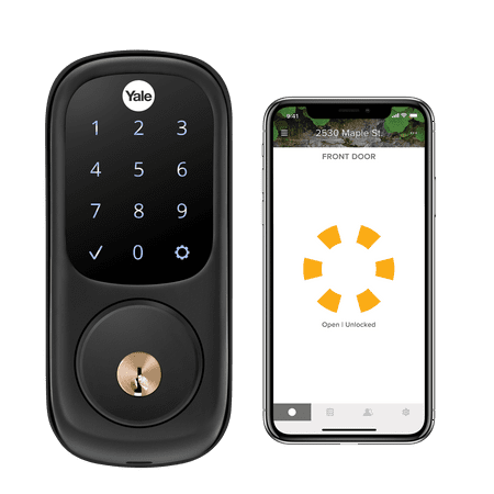 Yale - Smart Lock Wi-Fi and App with Touchscreen and Deadbolt with Keyway - Black Suede