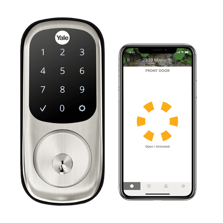 Yale - Smart Lock Wi-Fi Replacement Deadbolt with App/Touch Screen Access - Satin Nickel